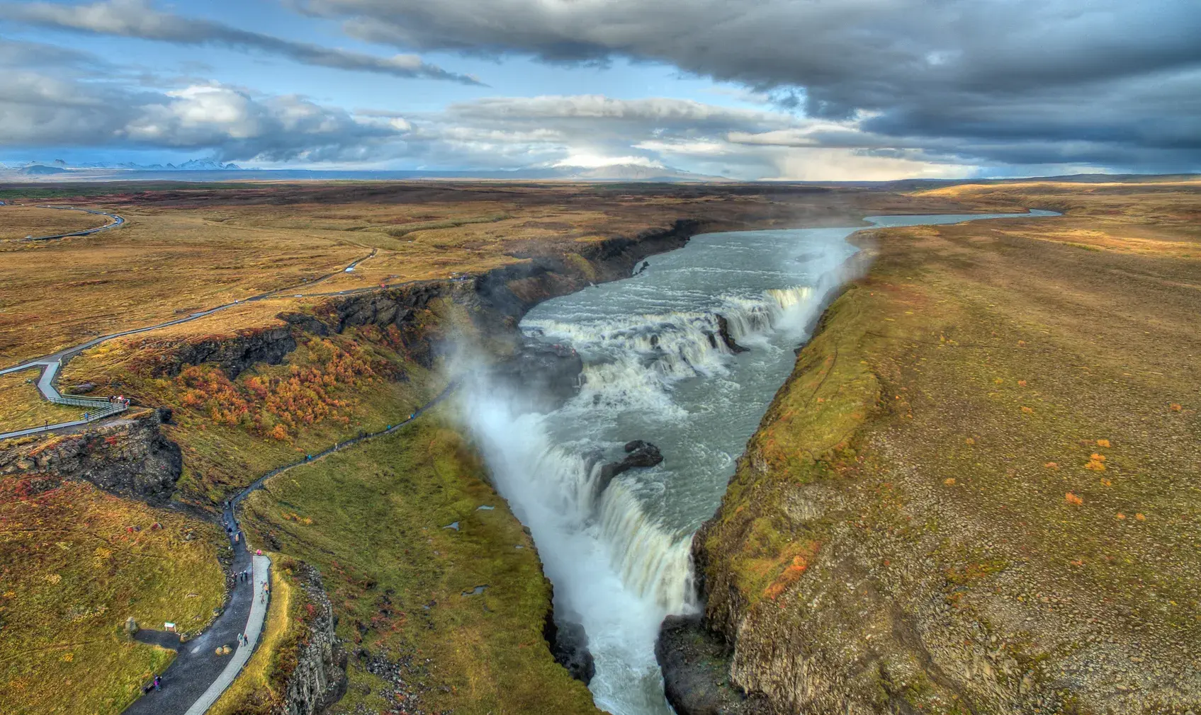 Cascada Gullfoss vista desde el aire