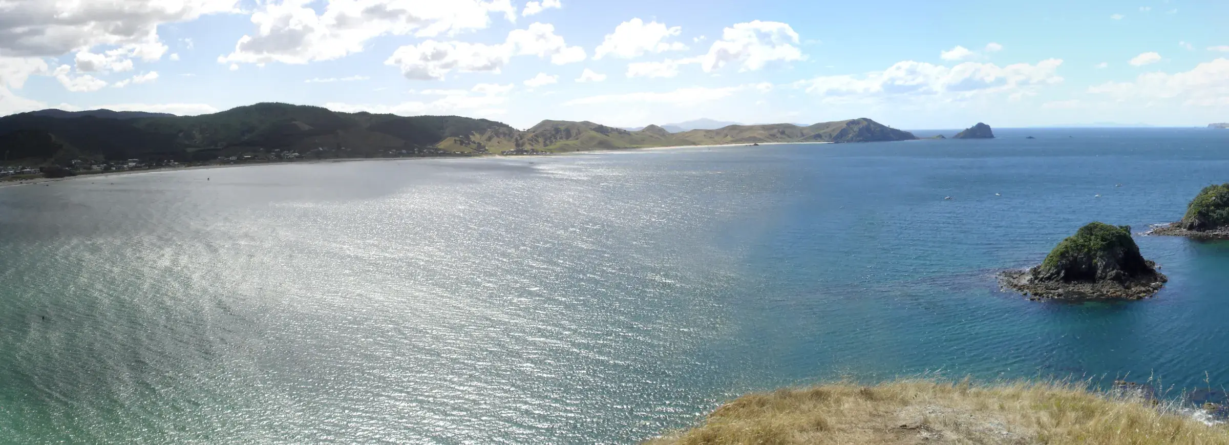 Paisaje de costa de la península de Coromandel