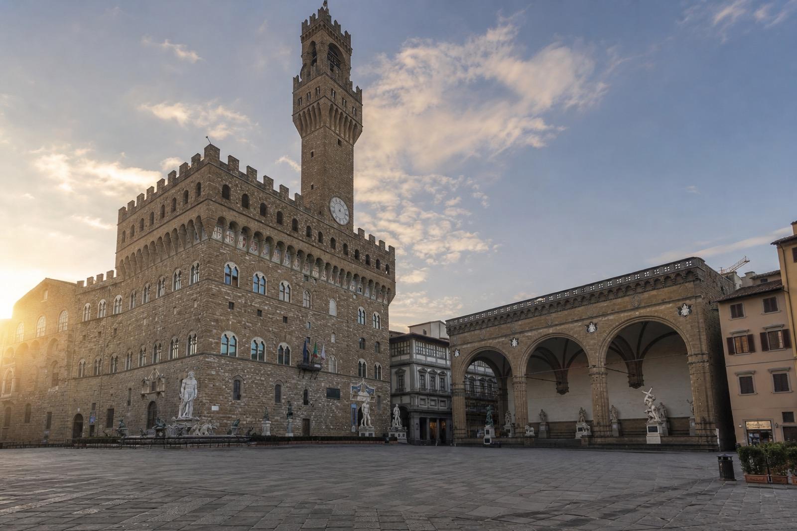 Piazza della Signoria y Palazzo Vecchio en Florencia