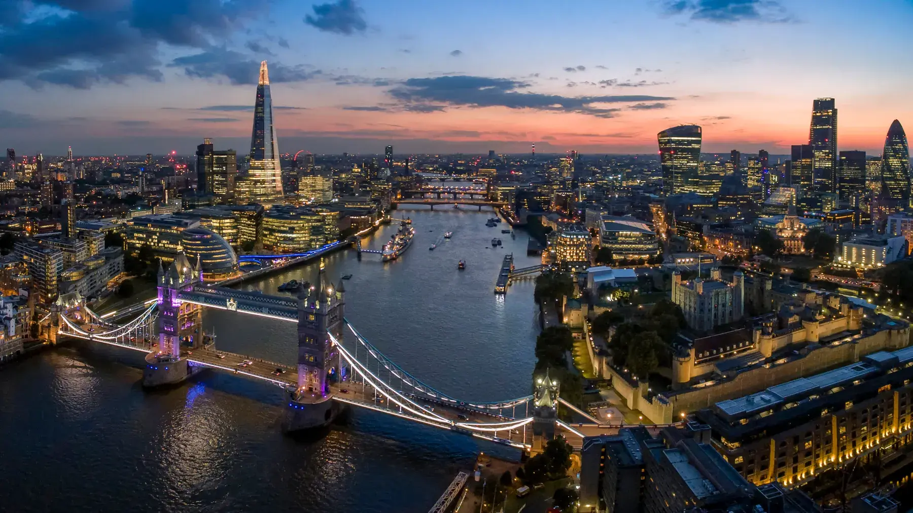 Panorama de Londres junto al Támesis