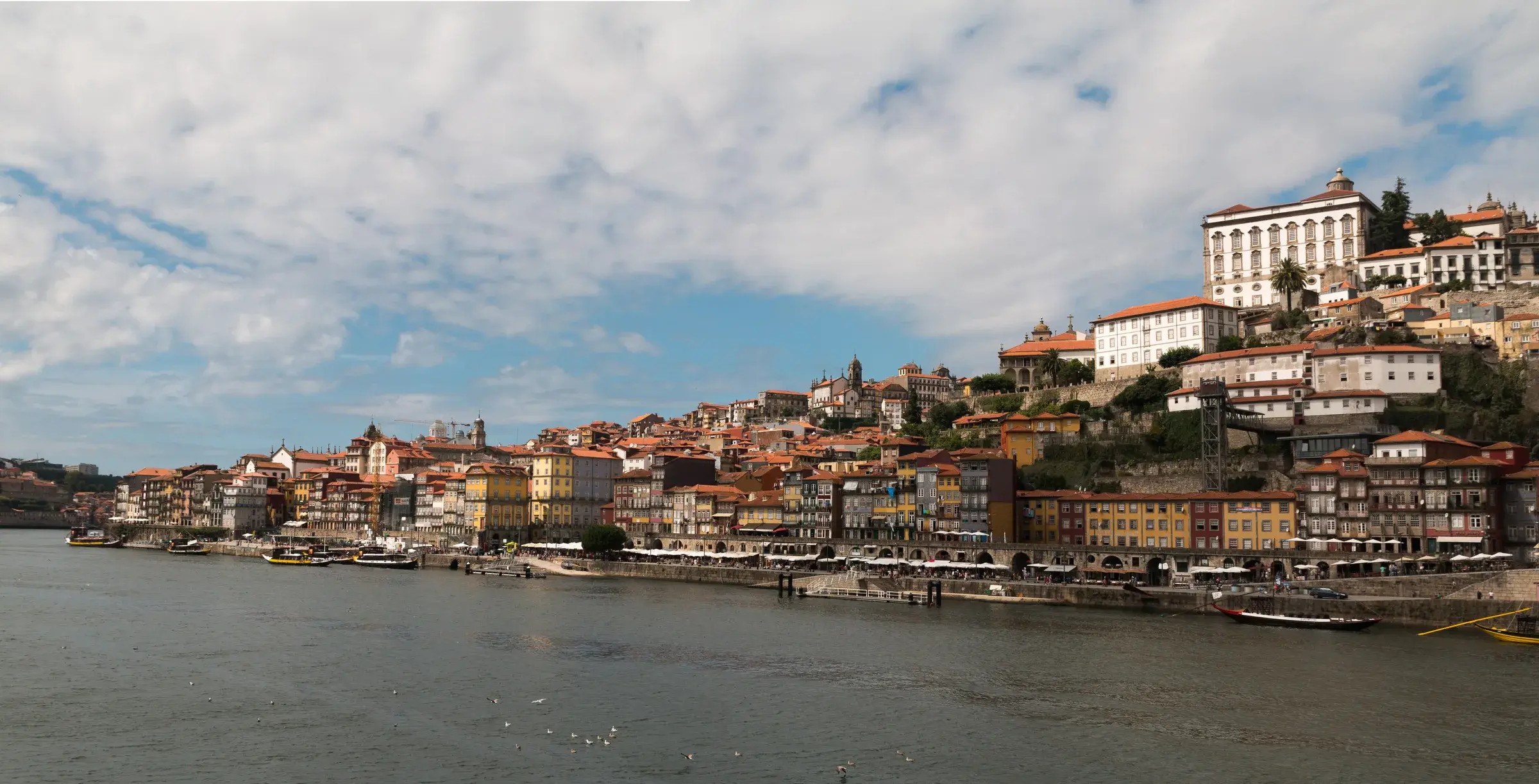 Panorámica de Ribeira y el Duero desde Vila Nova de Gaia