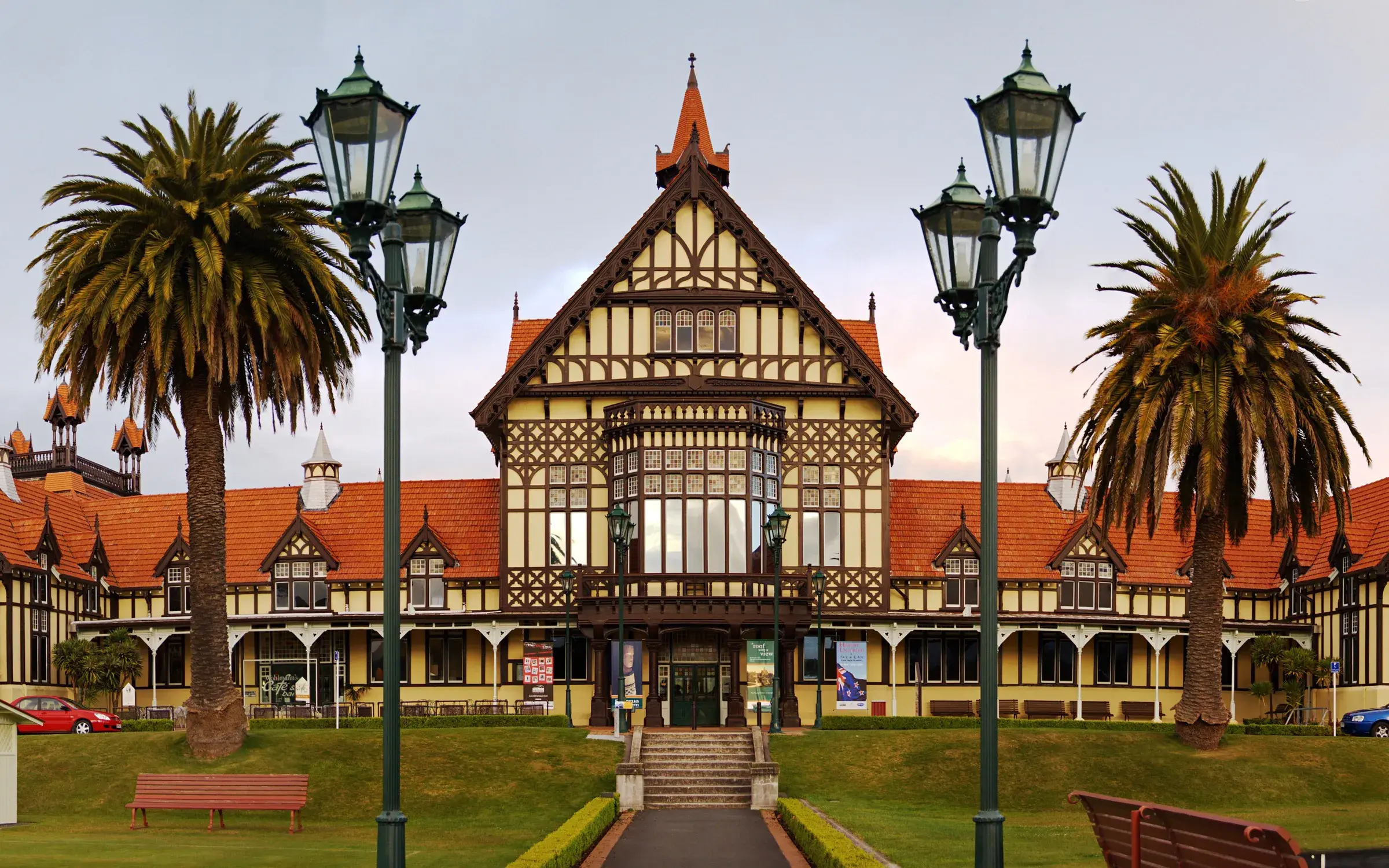 Edificio del museo de Rotorua en Government Gardens