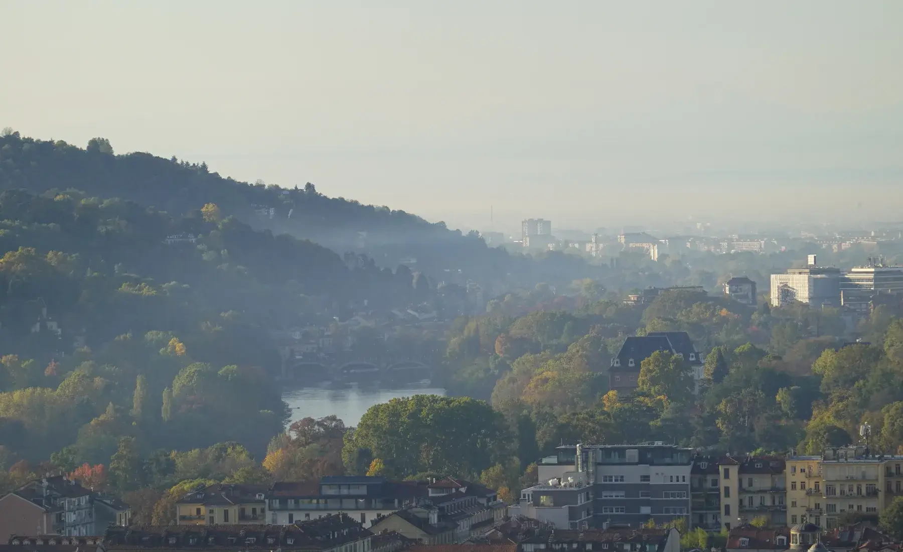 Río Po y centro de Turín vistos desde la Mole Antonelliana