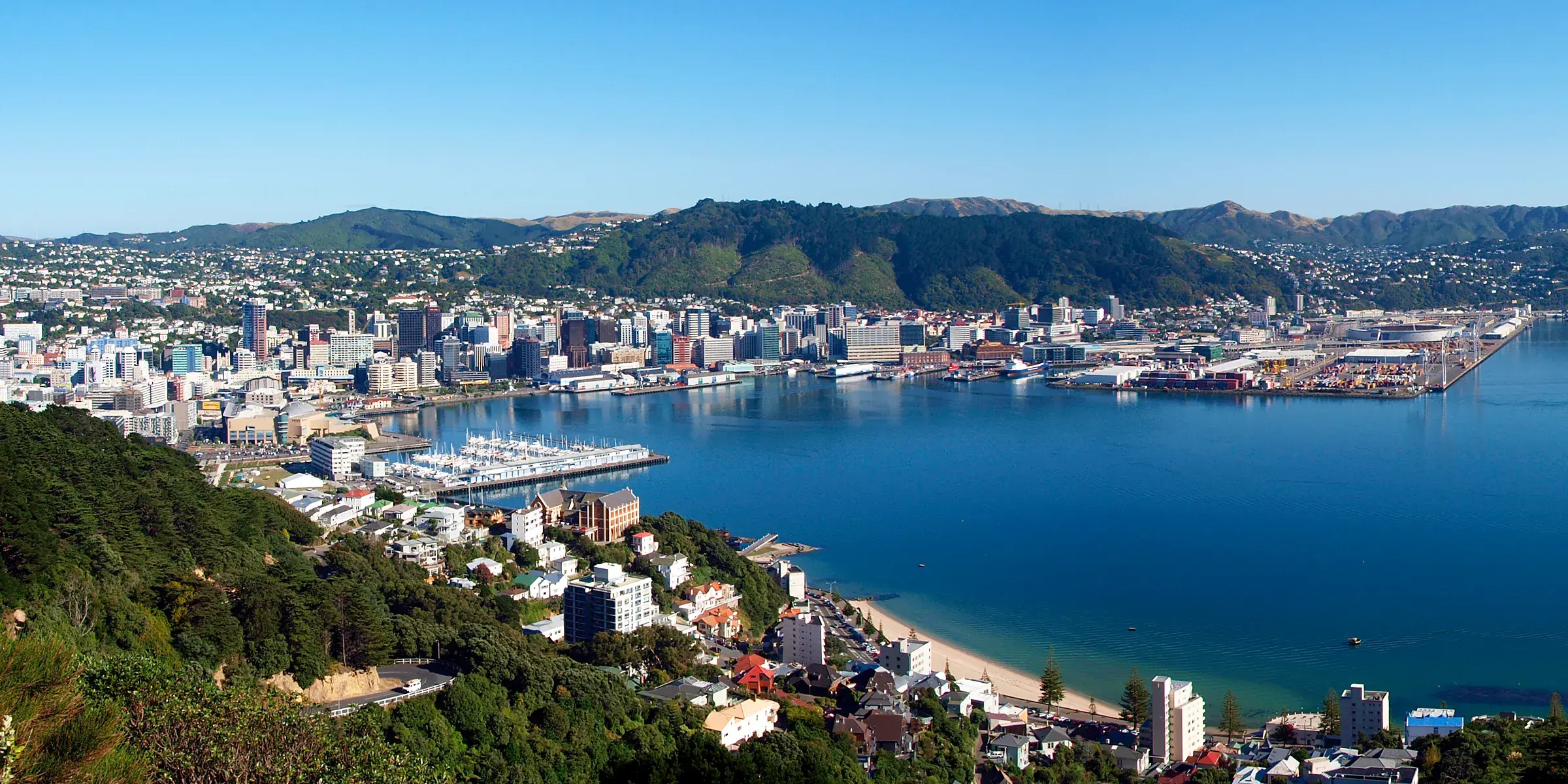 Panorama del puerto y ciudad de Wellington